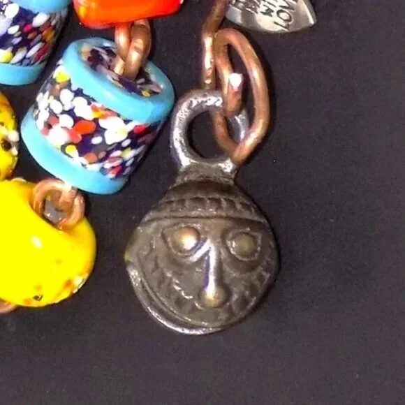 1970's James Ochoa Handmade Glass Beads & Copper Wire Spirit Chain Hanging Decor - Picture 3 of 7